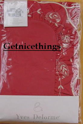 Yves Delorme Caraco Red King Pillow Shams Brand New