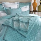 New Pair Yves Delorme Tropics 2 Standard Shams Cases Jacquard Floral Triomphe Lagon Sateen France New Pair Yves Delorme Tropics 2 Standard Shams Cases Jacquard Floral Triomphe Lagon Sateen France