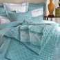 New Pair Yves Delorme Tropics 2 Standard Shams Cases Jacquard Floral Triomphe Lagon Sateen France