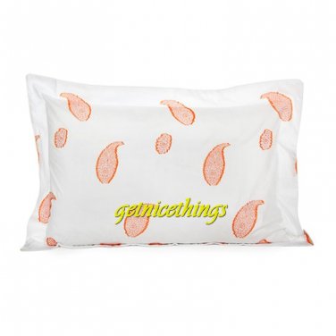 Yves Delorme Sudare 2 Standard Shams Cases Paisley Coral White