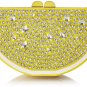Kate Spade Via Limoni Lina Lemon Wedge Handbag Clutch Sparkling Bag Purse RARE New NWT