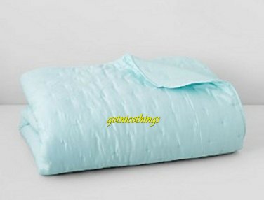 Yves Delorme Triomphe Glace Light Green Blue Full Queen Quilted