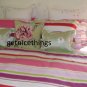 Yves Delorme NEW Pair POP KING Size Shams / Pillowcases Beautiful Pastel Stripes on White