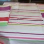 Yves Delorme NEW Pair POP KING Size Shams / Pillowcases Beautiful Pastel Stripes on White