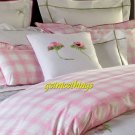 New Yves Delorme Queen Fitted Sheet Lolarose Pink white Plaid Checks France New Yves Delorme Queen Fitted Sheet Lolarose Pink white Plaid Checks France