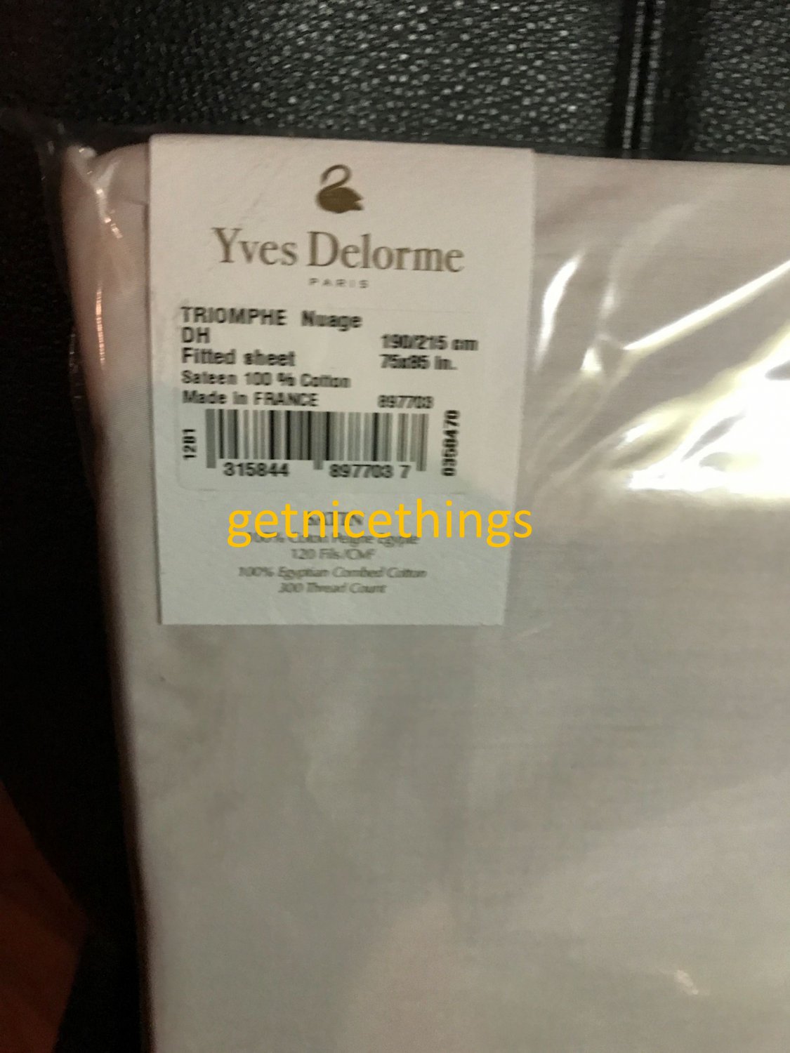 NEW Yves Delorme Triomphe Nuage Lavender Cal King Sheet 4PC Set 100