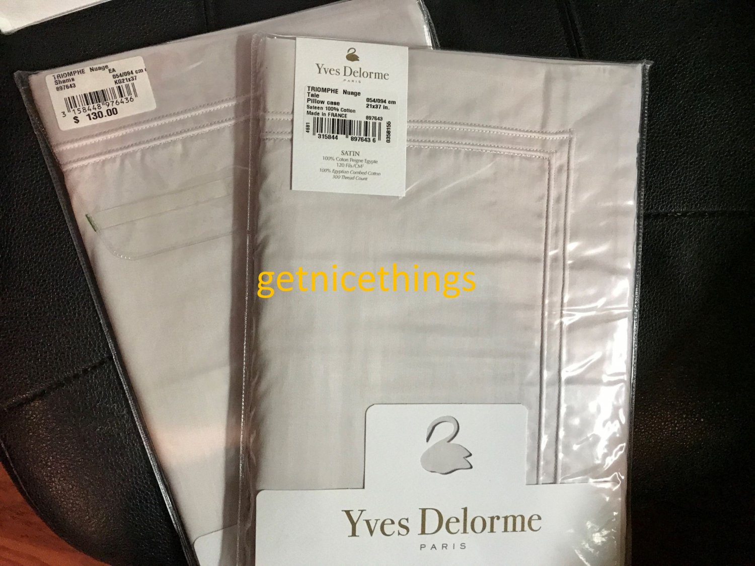 NEW Yves Delorme Triomphe Nuage Lavender Cal King Sheet 4PC Set 100