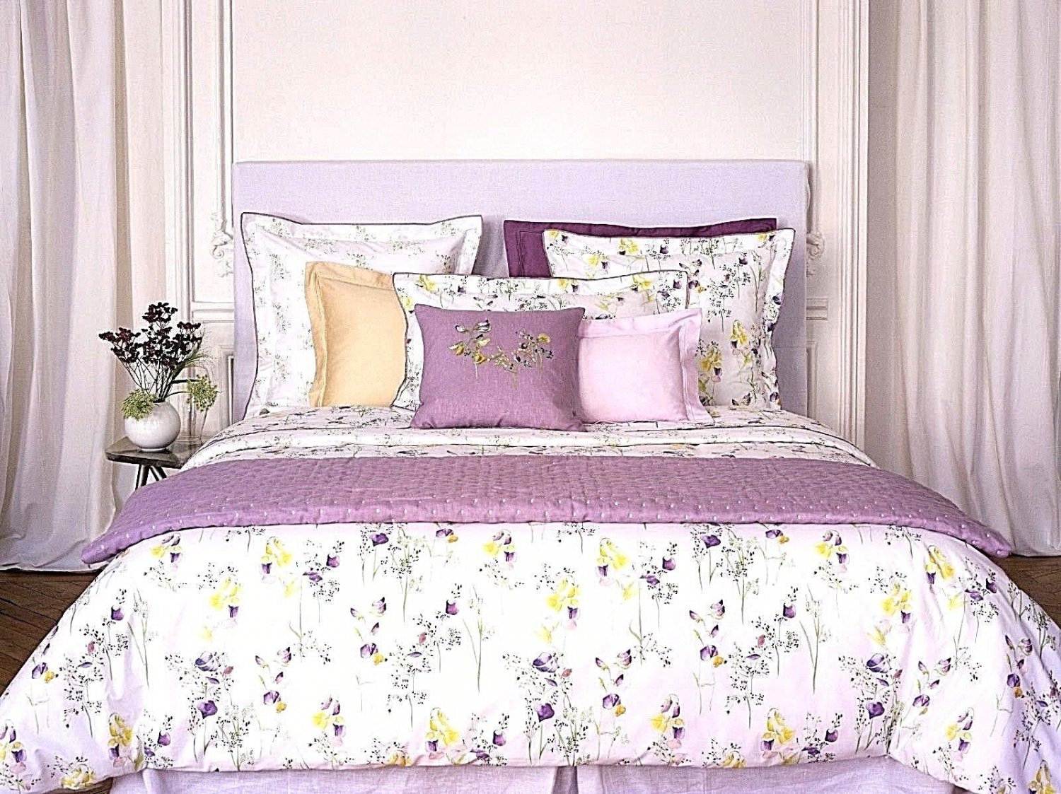 NEW Yves Delorme Triomphe Nuage Lavender Cal King 18" Fitted Sheet 100