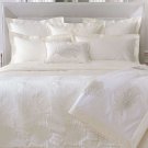 $695 New Yves Delorme Palmbay Ivory Queen Duvet Cover 92x92" Tropical Leaf Jacquard Damask Sateen