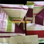 Yves Delorme NEW Pair POP KING Size Shams / Pillowcases Beautiful Pastel Stripes on White
