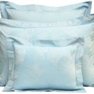 New Yves Delorme Tropics Blue Sham Case Jacquard Damask Floral Lagon Aqua France New Yves Delorme Tropics Blue Sham Case Jacquard Damask Floral Lagon Aqua France