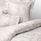 Yves Delorme 2 EURO Shams Cosimo Silver Gray Pillowcases Classic Scrolls Reversible NEW $275