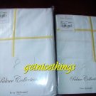 $900 New Yves Delorme Athena King Duvet Shams 3PC Set Yves Delorme White Mimosa Yellow Stripe