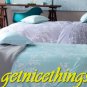 2 Yves Delorme Balade Celadon King Pillowcases Cherry Blossom Green White Polk Dots France