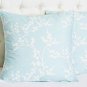 2 Yves Delorme Balade Celadon King Pillowcases Cherry Blossom Green White Polk Dots France