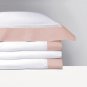 $390 NEW Yves Delorme Walton Celadon White Euro Shams Cases Green Blue Border Venetian Stitching