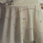 New Yves Delorme Tablecloth Vegetables Embroidery Jardin Natural 68"x110" Cotton Linen Blend $595