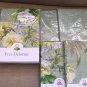 New Yves Delorme Bouquets Cal King Fitted Sheet Green White Zigzag Stripes 100% Cotton Sateen New