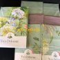 New Yves Delorme Bouquets Cal King Fitted Sheet Green White Zigzag Stripes 100% Cotton Sateen New