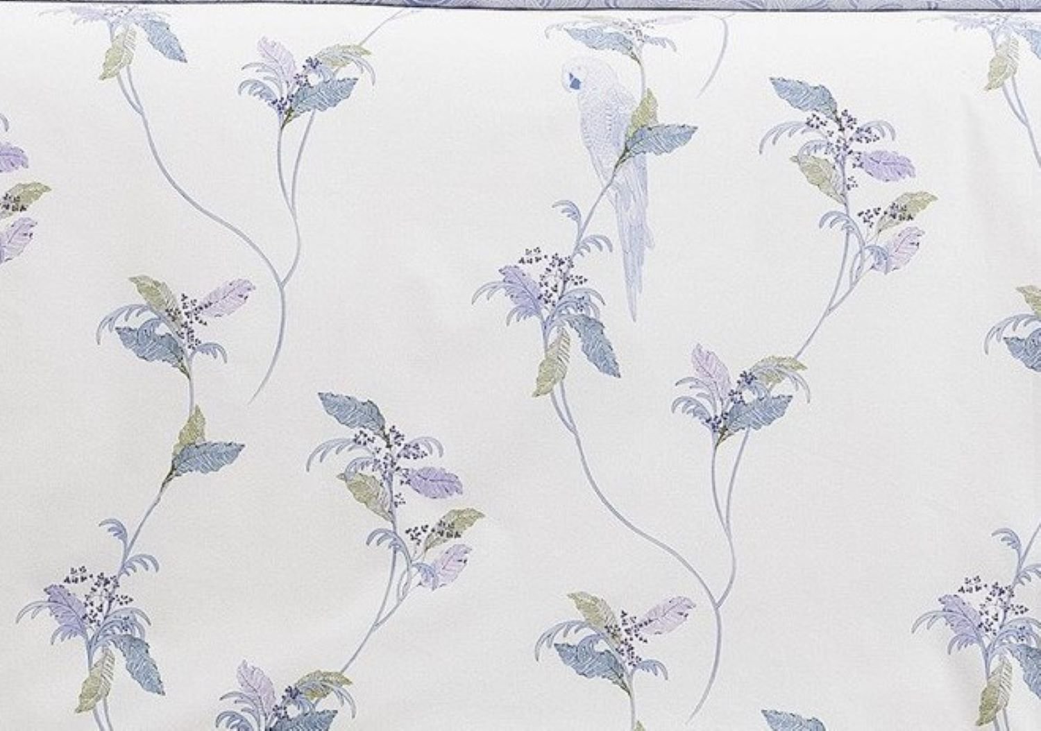 New Yves Delorme Plumes Floral Birds Queen Duvet Cover White Periwinkle Blue Egyptian Cotton