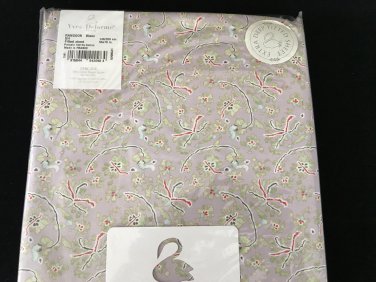 $250 New Yves Delorme Fitted Sheet Full Size Rangoon Light Purple Multi Floral Egyptian Cotton