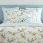 New Yves Delorme Lucine Twin Flat Sheet 70"x116" Jasmine Floral White Aqua Light Green Cotton