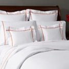 $100 New Yves Delorme Athena 12" x 17" Boudoir Sham / Case White Coral (Orange) 500TC