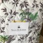New Yves Delorme Mousson Cal KING Fitted Sheet 75x85 White Green Tropical Palms Toile France
