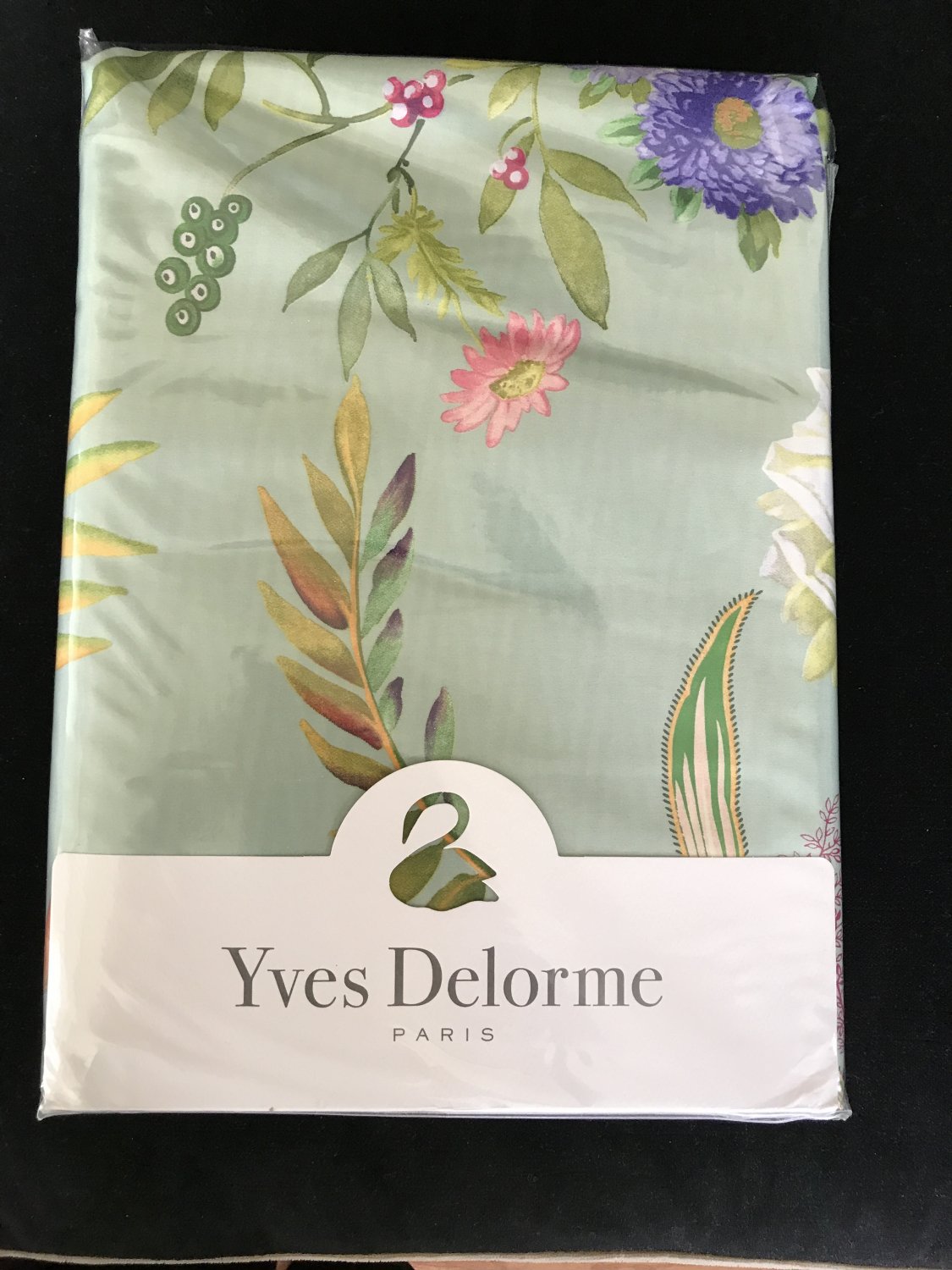 Yves Delorme Bouquets Floral Green Multi King Duvet Cover 100 Cotton