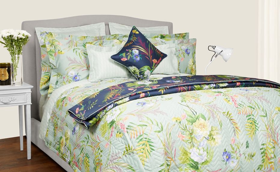 Yves Delorme Bouquets Floral Green Multi King Duvet Cover 100 Cotton