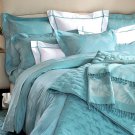 New Yves Delorme Tropics Blue Sham Case Jacquard Damask Floral Lagon Aqua France