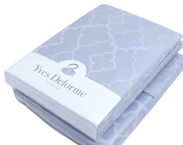 New Yves Delorme Luna Full / Queen Duvet Cover Reversible Grey Blue
