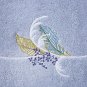 New Yves Delorme Plumes Bath Towel 28x55" Blue Floral Embroidery 100% Cotton France NWT