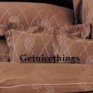 New Pierre Frey Yves Delorme Queen Duvet Cover Standard Shams 3PC Brown Cream Jacquard Sateen France New Pierre Frey Yves Delorme Queen Duvet Cover Standard Shams 3PC Brown Cream Jacquard Sateen France