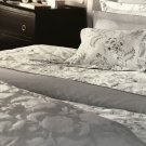 New Yves Delorme Queen Duvet Passe Present Toile Floral White Grey Reversible New Yves Delorme Queen Duvet Passe Present Toile Floral White Grey Reversible