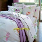 NWT Yves Delorme Pele Mele KING Duvet Cover Beautiful Multi Floral White Solid France