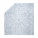 $650 New Queen Duvet Cover Yves Delorme Odyssee Light Blue Damask Jacquard Sateen France
