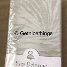 New Yves Delorme Flat Sheet 94x116" F/QN Sage Green Neutral Jacquard Sateen Palm Leaves Jacquard New Yves Delorme Flat Sheet 94x116" F/QN Sage Green Neutral Jacquard Sateen Palm Leaves Jacquard