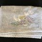 New Yves Delorme Plumes Bath Towel 28x55" Blue Floral Embroidery 100% Cotton France NWT