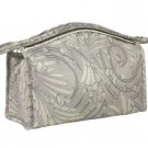 New Yves Delorme Make Up Cosmetic Travel Bag Lined Jacquard Cotton Opal France New Yves Delorme Make Up Cosmetic Travel Bag Lined Jacquard Cotton Opal France