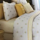New Pair (2) Yves Delorme Euro Shams A La Folie Yellow White Floral Daisy Chamomile Petals France New Pair (2) Yves Delorme Euro Shams A La Folie Yellow White Floral Daisy Chamomile Petals France