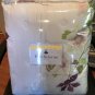 New Yves Delorme Clematis King 114"x98" Quilted Coverlet Bedspread White Purple Floral Cotton Sateen