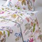 New Yves Delorme Flores KING Flat Sheet Flores 114 x 116" Floral White Multi Organic Sateen France