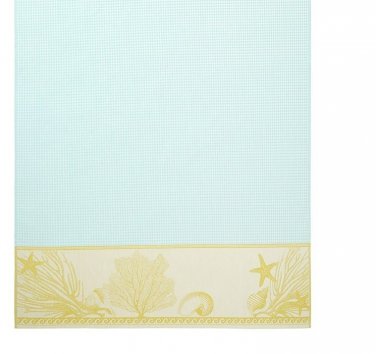 Yves Delorme Seashells Kelps Beach Towel Waffle Weave Honeycomb Cotton Jacquard  France
