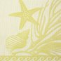 Yves Delorme Seashells Kelps Beach Towel Waffle Weave Honeycomb Cotton Jacquard France
