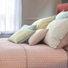 New Voguer Queen Duvet Cover Yves Delorme 92x92" White Light Coral Tan Reversible Graphics France New Voguer Queen Duvet Cover Yves Delorme 92x92" White Light Coral Tan Reversible Graphics France