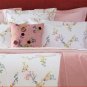 NWT Yves Delorme Sham Pillowcase Herba Floral Stripes White Pink Multi Egyptian Cotton