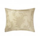 New Yves Delorme Sham Pillowcase Leonor Floral Jacquard Damask Solid Beige Reversible Cotton Sateen