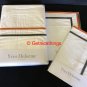 New Yves Delorme Dyade Sham Case 12x17" Navy Coral Ribbons Reverse White Organic Cotton France