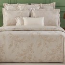 $275 New Yves Delorme Murmures F/QN Flat Sheet 94x116" Beige Damask Leaves Border France NWT